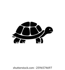 Minimalist Black Turtle Silhouette – Simple Vector Icon for Logos and Branding