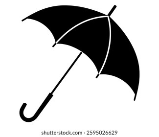 Minimalist Black Umbrella Icon Isolated White Background – High-Quality Vector Silhouettes for Websites, Mobile Apps, Branding | Simple Umbrella Symbol for Graphic Design, UI Elements.