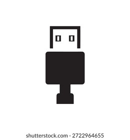 Icono de conector USB tipo A negro minimalista para temas de tecnología y conexión de hardware.