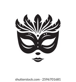 Minimalist Black Venetian Mask Timeless Carnival Style