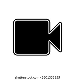 Minimalist Black Video Camera Icon Vector for Multimedia and Streaming