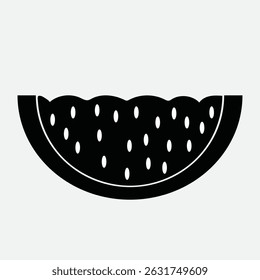 Minimalist Black Watermelon Slice Icon