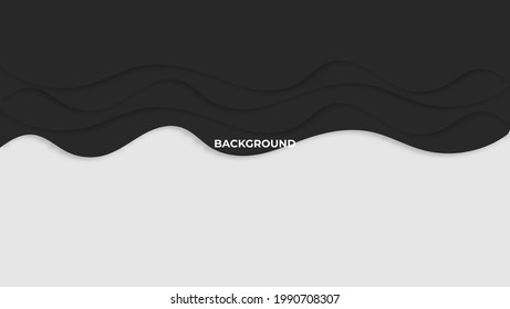 Minimalist Black Wave Gray Background Smooth, Clean Concept with Papercut Style For Element, Wallpaper, Template, Banner, Presentation, Web, Page Layout, and etc. eps 10 Editable. vector Illustration
