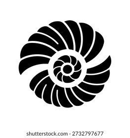 Minimalistisches abstraktes Kreislaufturbinen-Logo-Symbol, geometrisches Blumenschalenmuster, Vektorgrafik für Branding und Grafikdesign