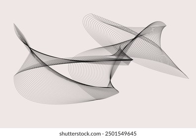 Minimalist Black and White Abstract Line Art – Elegant Curved Wireframe Design, Modern Geometric Pattern, Perfect for Contemporary Decor, Digital Art, and Creative Projects. High-Resolution