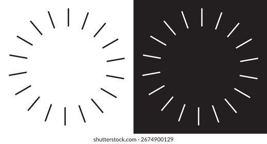 Minimalist black and white abstract pattern. Abstract black and white background with minimal lines forming a circular burst shape, perfect for modern design, 
