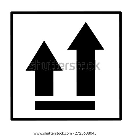Minimalist Black and White Arrows Up Direction Packaging Symbol Icon
