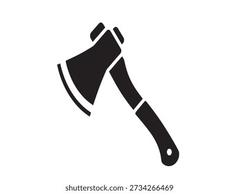 Minimalist black and white axe vector icon