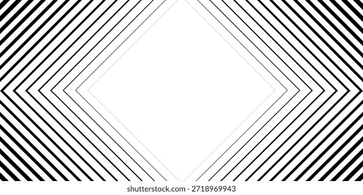 Plano de Fundo Preto e Branco Minimalista com Seta para a Direita. Transição Listrada de Linhas Pretas para Linhas Sólidas Abstratas Brancas. Padrão Simples. moderno