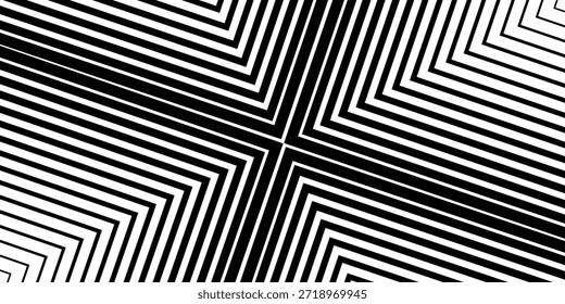 Plano de Fundo Preto e Branco Minimalista com Seta para a Direita. Transição Listrada de Linhas Pretas para Linhas Sólidas Abstratas Brancas. Padrão Simples.