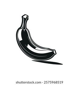 Minimalist Black and White Banana Symbol