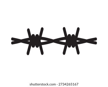 Minimalist black and white barbed wire illustration