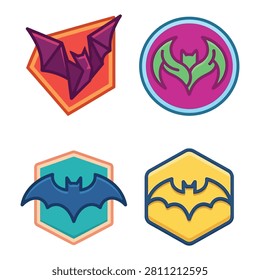Minimalist black and white bat silhouette vector icon, perfect for logos, branding, marketing, and modern graphic design projects.