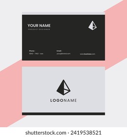 Minimalist black and white business card with a modern look