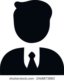 Minimalist Black and White Businessman Profile Icon for Professional Use