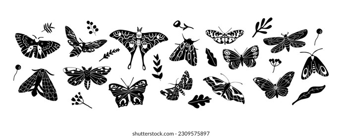 Minimalist Black And White Butterfly Icons, Capturing The Elegance And Grace Of These Winged Creatures