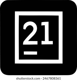 Minimalist Black and White Calendar Number 21 Design. - Powered by Shutterstock - Get 15% off with code: PIKWIZARD15
