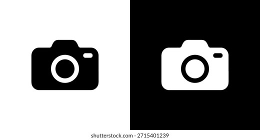 Minimalista dispositivo de cámara en blanco y negro delinear icono simple