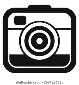 Minimalist Black and White Camera Icon