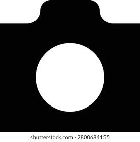 Minimalist black and white camera symbol