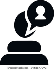 Minimalistisches Schwarz-Weiß-Chat-Bubble-Silhouette-Symbol