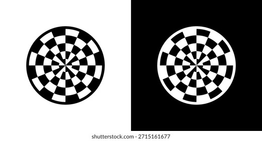 Ilustración gráfica minimalista del elemento del diseño del patrón del tablero de ajedrez blanco y negro