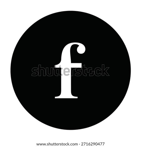 Minimalist Black and White Circle with Stylized Letter F