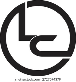 Un logo circular minimalista en blanco y negro