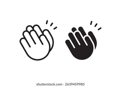 Minimalist black and white clapping hands icons.