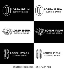 Minimalist Black and White Clothing Brand Logo – Hand-Drawn, Elegant, and Modern Vector Design