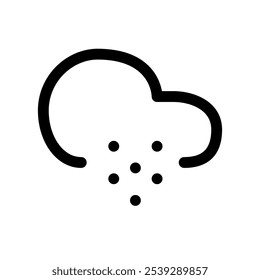 Minimalist Black and White Cloud Snow Icon – Perfect for Weather Apps, Web Design, and UI Elements, Representing Snowy Forecasts and Winter Weather in Digital Interfaces