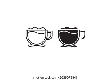 Minimalist black and white coffee mugs with handles on white background.
