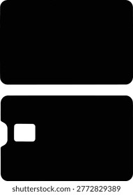 Minimalist black and white composition three rectangular forms with a small white inset