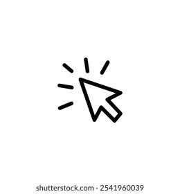 Icono y cursor minimalista de la computadora en blanco y negro
