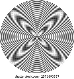 Minimalist Black and White Concentric Circle Pattern with Zigzag Lines
