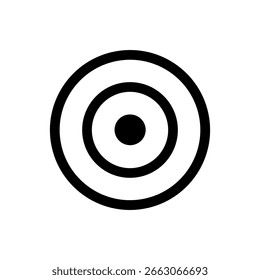 Minimalist Black and White Concentric Circle Target Shape Icon Design