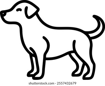 Minimalist Black and White Dog Outline Illustration