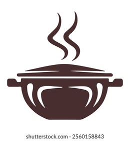 Minimalist black and white drawing of a fire bowl icon on a white background, symbolizing warmth, flame, firewood, outdoor design, bonfire, simple illustration, and elegance.