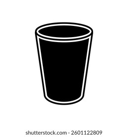 Minimalist Black and White Drinking Glass Icon