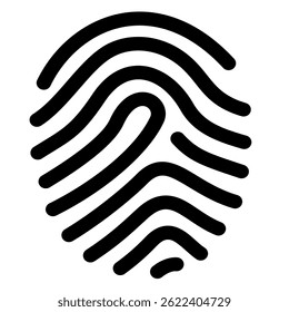 Minimalist Black and White Fingerprint Vector Illustration