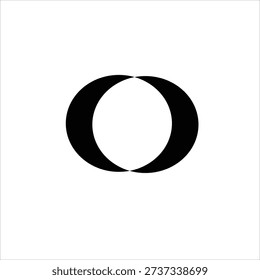 Minimalist black and white geometric design featuring two overlapping circles forming a symmetrical abstract shape. Modern, clean, and suitable for logo, branding, and background use.