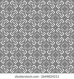 Minimalist Black and White Geometric Diamond Shape Seamless Pattern Illustration