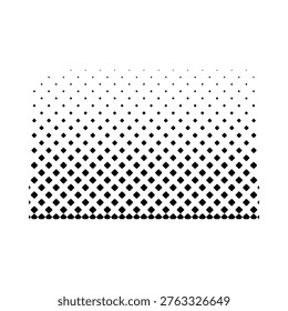 A minimalist black and white graphic featuring a gradient of diminishing diamond shapes high quality