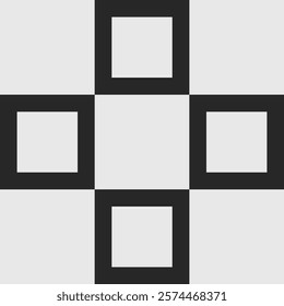 Minimalist black and white grid pattern with seamless square blocks, ideal for clean and modern design aesthetics. High quality vector background