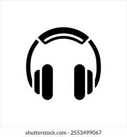 "Minimalist Black and White Headphones Icon Design"