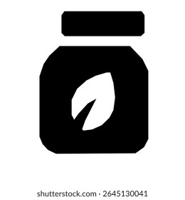 Minimalist Black and White Herb Jar Symbol Isolated Food Icon