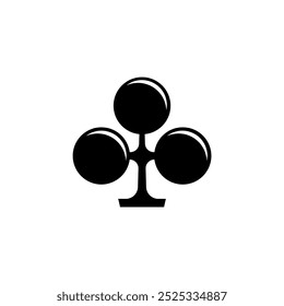 A minimalist black and white icon depicting the stylized symbol of a club, one of the classic playing card suits often associated with power, strength, and masculinity.