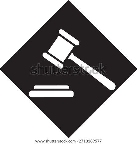 A minimalist black and white icon representing law, justice, and the judicial system.