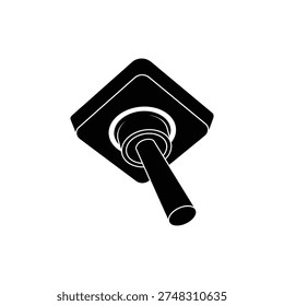A minimalist black and white illustration of a toggle switch