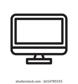 Minimalist Black and White Laptop Icon Vector Illustration Representing Technology and Computing for Digital Artwork Editable Design Isolated on a White Background